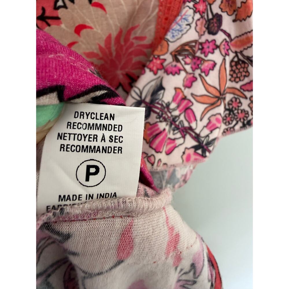 CONDITIONS APPLY X ANTHROPOLOGIE Zofana Top Vibrant Botanical Floral Pink Print - Picture 9 of 9